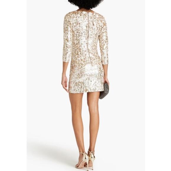 Alice and Olivia Long Sleeve Sequin Mini Cocktail Dress size 8 New Retails $895 - Picture 2 of 11